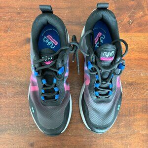 NWOT - Ryka Kahuna Trail Walking Sneakers Black Pink Blue Size 7